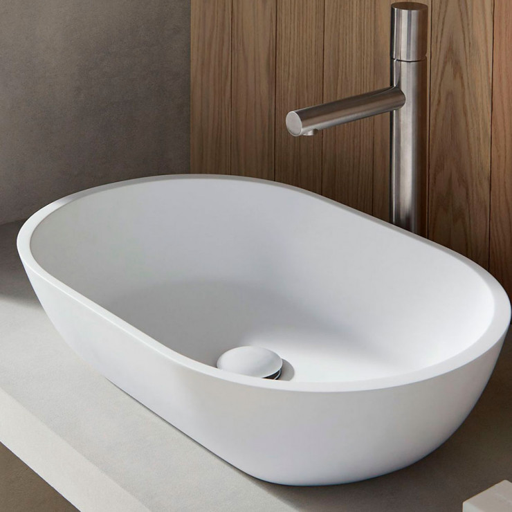 Bathco Håndvask Solid Surface Pretoria Hvid Matt 55 cm-0